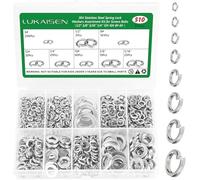 Assortiment de 510 rondelles de verrouillage à ressort en acier inoxydable 304 pour vis, boulons, 8 tailles, 6#, 8, 10, 12, 1/4, 5/16, 3/8, 1/2", pour la maison, usine, cuisine