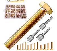 Assortiment de 511 écrous et boulons à tête hexagonale M5 M6 M8, assortiment de boulons métriques robustes, écrous et boulons assortis de grade 8.8, écrous et rondelles, plaqué zinc jaune, longueur de