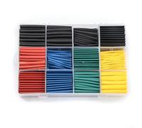 Assortiment de 530 gaines thermorétractables en polyoléfine ignifuges pour câbles - Rapport 2:1 - Ensemble d'isolation électrique rouge, noir, bleu, jaune, vert -55 C à +125 °C, approuvé UL (D)