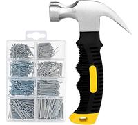 ZAselect Assortiment de 560 petits clous pour accrocher des photos et petit marteau de 325 g, mini marteau avec matériel de clous assortis
