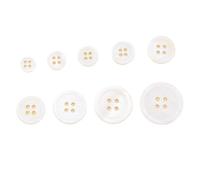 Assortiment de 6 boutons en forme de coquillage de 8 mm à 30 mm (2# blanc, 6 pièces de 15 mm)
