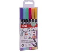 Assortiment de 6 feutres pinceaux brush marker - APLI G