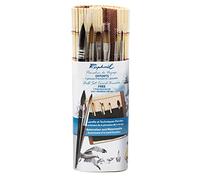 Assortiment de 6 pinceaux aquarelle de voyage - Pincelier en bambou