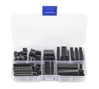 Assortiment de 66 douilles DIP IC - Adaptateur de pas de 2,54 mm pour platine d'expérimentation et PCB, 8 tailles (6/8/14/16/18/20/24/28 broches)