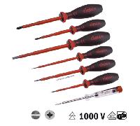 Assortiment de 7 tournevis Plat/Pozidriv - CIMCO 117802