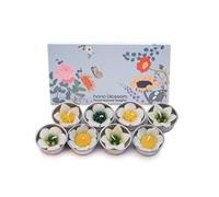 Assortiment de 8 bougies chauffe-plat parfumées faites à la main avec fleurs blanches
