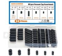 Assortiment de 80 bouchons vide Busy Corner, compte-gouttes en caoutchouc, diam tres int rieurs de 5/32"" 3/8"" (noir).