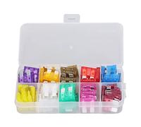 Assortiment de 80 fusibles automobiles - Fusibles à lame enfichables de taille moyenne pour voiture, camion, camping-car et moto - Construction en alliage de zinc et plastique -