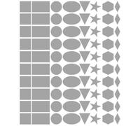Assortiment de 80 gommettes autocollante de formes géométriques - Argenté métallisé, Assortiment