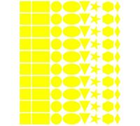 Assortiment de 80 gommettes autocollante de formes géométriques - Jaune citron, Assortiment