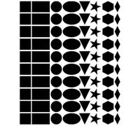 Assortiment de 80 gommettes autocollante de formes géométriques - Noir, Assortiment