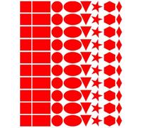 Assortiment de 80 gommettes autocollante de formes géométriques - Rouge, Assortiment