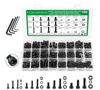 Assortiment de 860 vis métriques M2 M3 M4 M5 avec verrouillage et rondelles plates, alliage d'acier de qualité 12.9, écrous et boulons à tête hexagonale métrique avec 4 clés