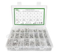 Assortiment de 890 vis métriques en acier inoxydable M2M3M4 à tête hexagonale Boulons et écrous avec rondelles plates pour usage quotidien