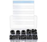 Assortiment de 900 rondelles plates en nylon noir M2 M5 M6 M8 M10 pour joints isolants en plastique pour électronique, automobile, bricolage, réparation de fixations