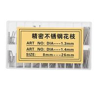 Assortiment de barres de friction pour bracelets de montre, diamètres 1,3 mm et 1,4 mm, longueurs de 8 à 26 mm, pour le remplacement et la réparation de bracelets de montre, avec b