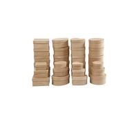 Assortiment de boîtes en papier mâché - De 10 à 18 cm - 72 pcs