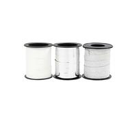 Assortiment de bolduc - Blanc - Argenté - 10 mm x 15 m - 3 pcs