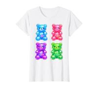 Assortiment de Bonbons Gummy Bear T-Shirt Graphique avec Valeur, Femme, Blanc, L