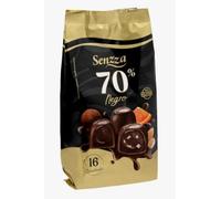 Assortiment de bonbons Senzza en chocolat noir 70% à la truffe, à l’orange et à l’amande Paquet de 16 unités (180 g) - Lot de 6