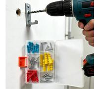 Assortiment de boulons d'extension en plastique nervurés conçus pour une utilisation avec des outils électriques dans le perçage de cloisons sèches et les tâches de montage légères