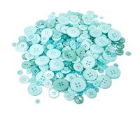 Assortiment de boutons de formes et de tailles 250 g - Turquoise - Boutons mixtes pour couture, tricot et projets artistiques