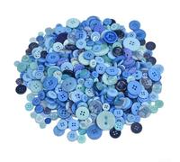 Assortiment de boutons faits à la main pour les enfants, parfaits pour les travaux manuels, les projets de couture avec couleurs mélangées aléatoirement (bleu)
