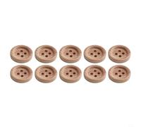 Assortiment de boutons ronds en bois naturel, 20 boutons à coudre multi-tailles à 4 trous pour vêtements, artisanat, fabrication artisanale et projets de bricolage (15 mm)