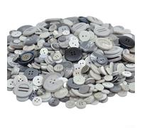 Assortiment de boutons ronds en résine faits à la main pour les enfants, parfaits pour les travaux manuels et la couture, parfaits pour les projets de bricolage (gris)