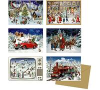 Assortiment de calendriers de l'Avent miniatures - Période de l'Avent nostalgique ; prix à l'unité - Motif non au choix : 6 motifs x 12 ex