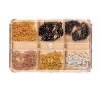 Assortiment de chaînes en métal pour nail art, 6 grilles gothiques, accessoires de manucure, pointes et perles