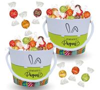 Assortiment de Chocolats de Pâques | 2 Seaux garnis de 20 bouchées LINDOR de LINDT aux Saveurs Originales | Idéal à Offrir, Cacher ou comme Décoration de Pâques