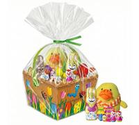 Assortiment de Chocolats de Pâques | Panier Chasse aux oeufs garni de 40 Friandises et leur Poussin : KINDER Schokobons, Oeufs et Moulages | Cadeau gourmand Enfant et Famille