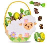 Assortiment de Chocolats de Pâques | Panier Mouton garni de 35 confiseries : papillotes et oeufs Révillon, Poussin et gros Oeufs Rohan | Idéal à Offrir, Cacher ou comme Décoration de Pâques