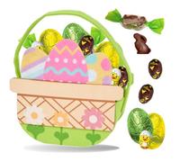 Assortiment de Chocolats de Pâques | Panier Oeuf garni de 35 confiseries : papillotes et oeufs Révillon, Poussin et gros Oeufs Rohan | Idéal à Offrir, Cacher ou comme Décoration de Pâques