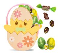 Assortiment de Chocolats de Pâques | Panier Poussin garni de 35 confiseries : papillotes et oeufs Révillon, Poussin et gros Oeufs Rohan | Idéal à Offrir, Cacher ou comme Décoration de Pâques