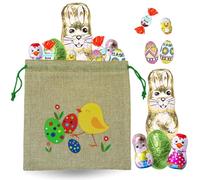 Assortiment de Chocolats de Pâques | Pochon Poussin garni d'un Assortiment de 30 chocolats Kinder, Milka, Célébrations, Daim | Idéal à Offrir, Cacher ou comme Décoration de Pâques