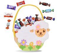 Assortiment de Chocolats | Panier Mouton garni de 40 Bonbons au chocolat : CELEBRATIONS, MILKA, DAIM et KINDER | Idéal à Offrir, Cacher ou comme Décoration de Pâques