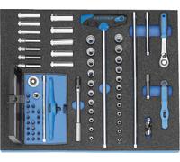Assortiment de clés à douilles Gedore 1/4" en module CT 2/4, 67 pces 2005 CT2-D 20