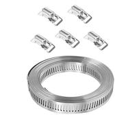 Assortiment de colliers de serrage en acier inoxydable, bande métallique avec 5 éléments de fixation, bande de transmission réglable, colliers de serrage pour Enduring Duct