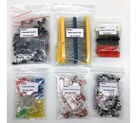 Assortiment de composants électroniques, condensateurs, résistances, transistors diodes LED, 1390 pièces