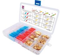 Assortiment de cosses à languette mâles TRU COMPONENTS T1809C019 rouge, bleu, transparent, laiton 320 parties