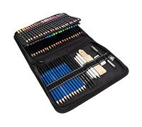 Assortiment de crayons de couleur et de dessin de haute qualité | crayons et outils de peinture | avec étui à fermeture éclair | kit de peinture pour artistes | 96 pièces