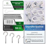 QUADRIOS Assortiment de crochets à vis blanc 55 pièces