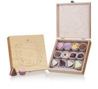 Assortiment de cupcakes parts de gâteau bouchées | 12 Chocolats | Idée-cadeau à offrir | Coffret en bois | Garçon | Fille | Enfant | Grand-mère | Maman | Papa | Noël | Pâques | Anniversaire