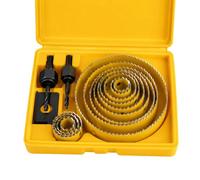 Assortiment de découpes multi-tailles avec, 13 piece set | Embout de guidage de centrage, étui de transport organisé pour les réparations à domicile