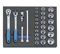 Assortiment de douilles 1/2" dans module Check-Tool, 29 pces