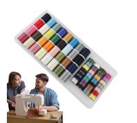Assortiment de fils à portables pour tricot à la main matelassage | 32 Couleurs Fil Machine à Coudre 28 Bobines pour Femmes, Adultes, Amateurs, Mère, Grand-Mère, Famille, Be