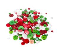 Assortiment de formes et de tailles - 250 g - Couleurs de Noël - Mélange rouge, vert et blanc pour travaux manuels et décorations festives