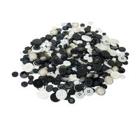 Assortiment de formes et de tailles - 250 g - Mélange noir et blanc - Boutons de mode et d'artisanat pour vêtements, loisirs créatifs et projets artistiques